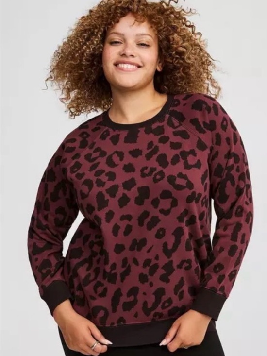 torrid Tops - NWT Torrid Cozy Fleece Raglan Sweatshirt - Sassafras
